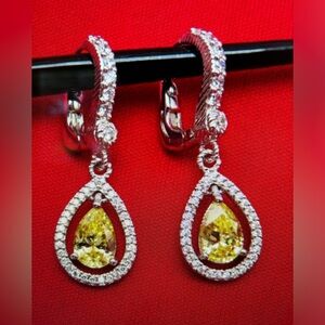 Judith Ripka Yellow Citrine & CZ’s earrings